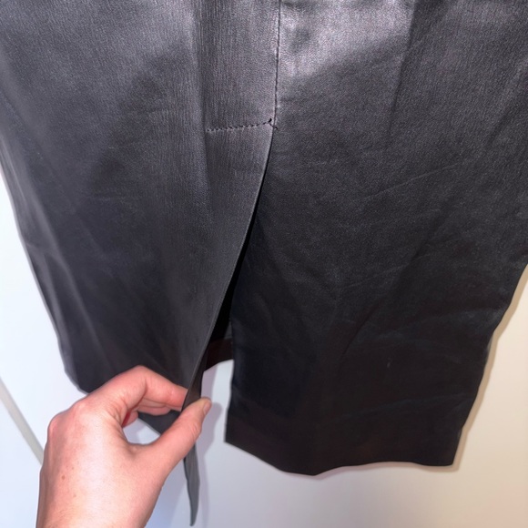 SPRWMN Black Leather Pencil Midi Skirt - Picture 5 of 6